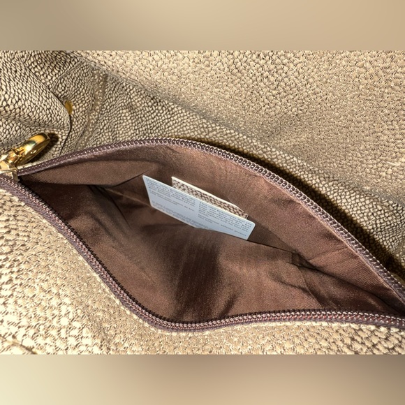 Borbonese Redwall authentic large dome purse. Made in Italy. Quail suede leather - Picture 12 of 16